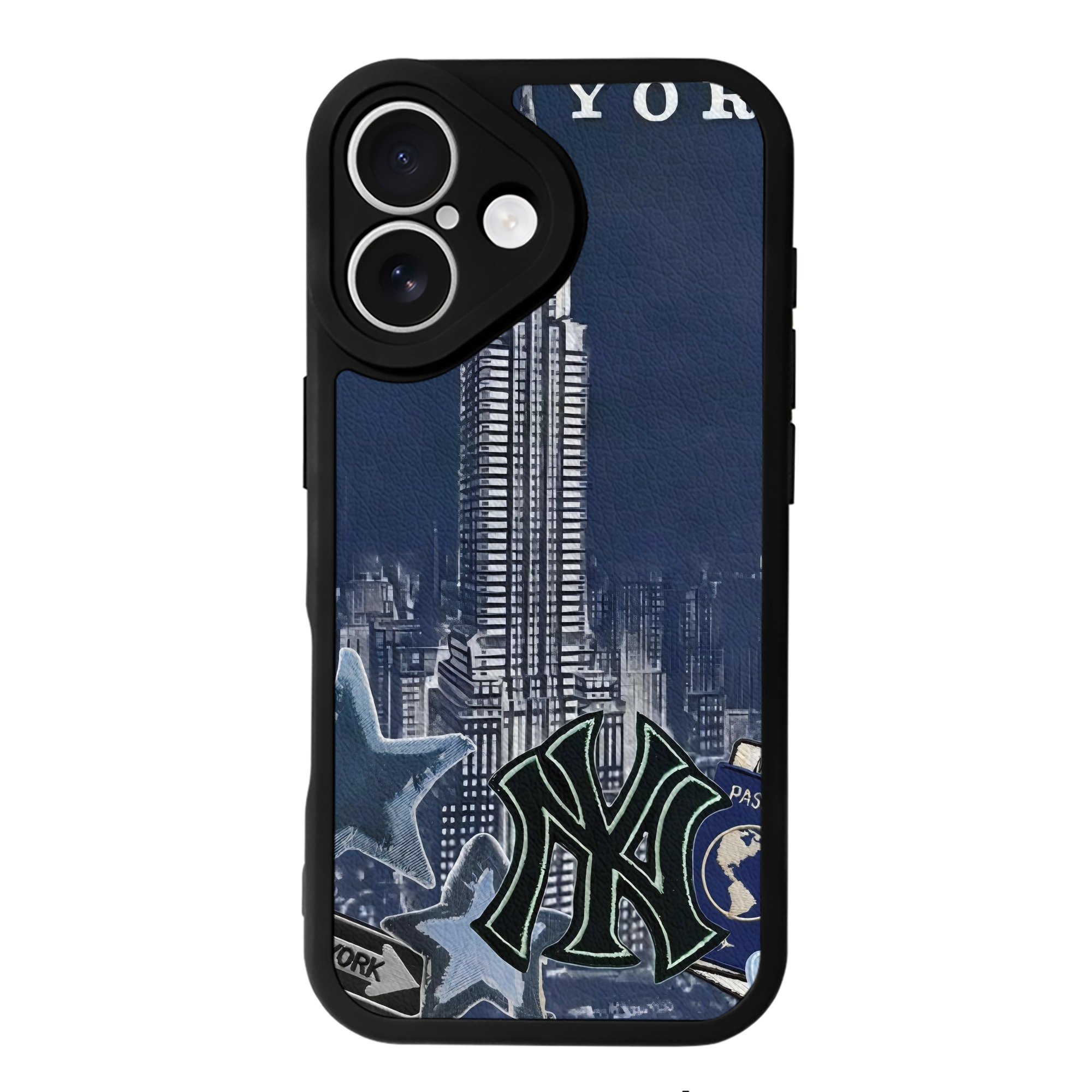 New York Yankees 331 IPhone 16 Silicone Leather Case – UV Print, Lambskin Texture – Perfect Fit, Wireless Charging Compatible, Scratch Resistant, Precise Cutouts – Stylish Protection For IPhone 16